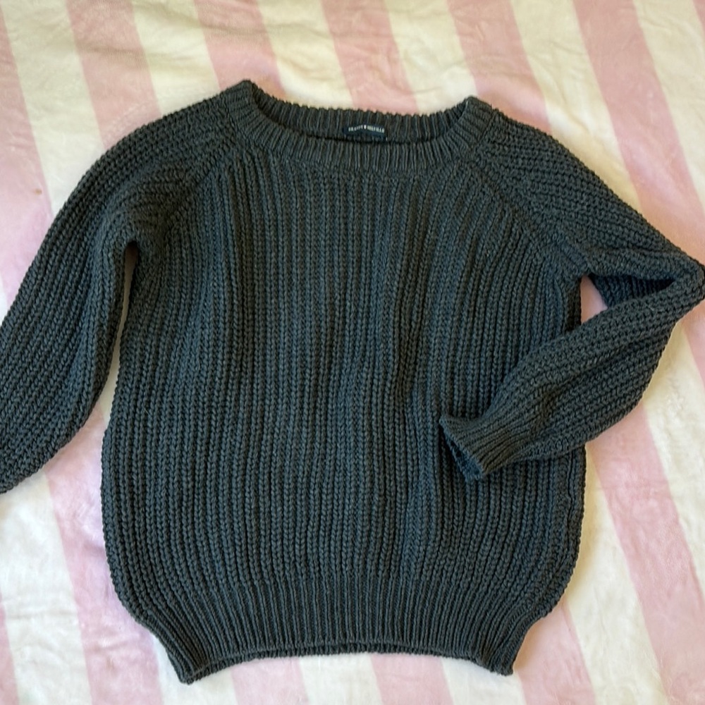 Brandy Melville Charcoal Gray Chunky Knit Pullover Women's Sweater